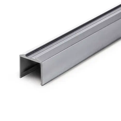 Bottom Rail Extrusion for Picket Infill - 241" Lengths - Silver Metallic