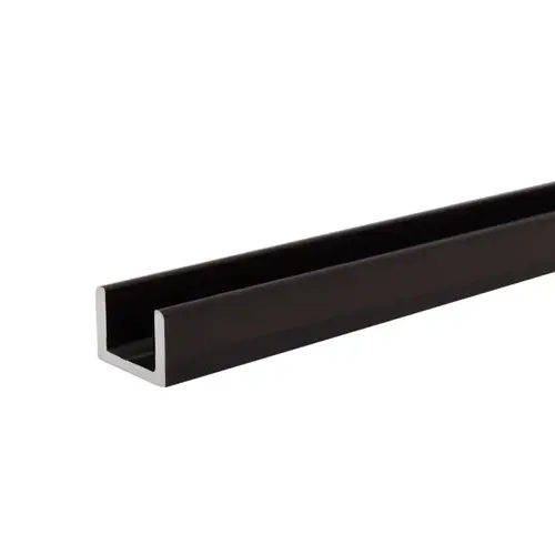 3/8" Low Profile U-Channel for 3/8" Glass - Oil Rubbed Bronze 95" Length