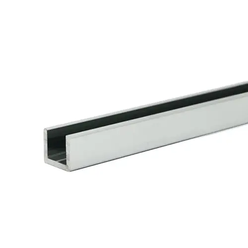 3/8" Low Profile U-Channel for 3/8" Glass - Brite Anodized  4" Sample