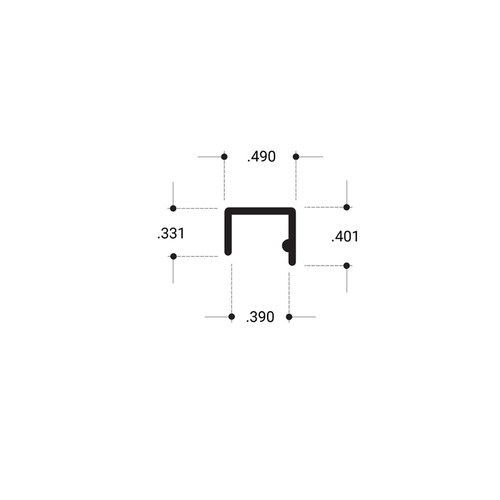 Top Channel Mount- Clear Anodized  48" Stock Length - pack of 3