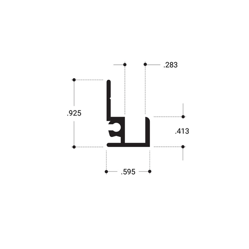 Mirror Frame Extrusion- Brite Anodized 144" Length