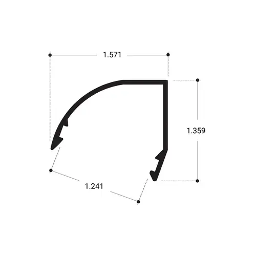 Aluminum Showcase Light Extrusion 42" Length - Satin Anodized