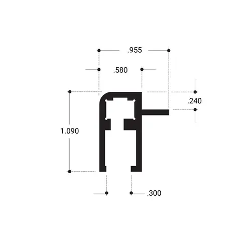 Front Top Rail ExtrusionAluminum Extrusion - Brite Anodized  72" Stock Length - pack of 2