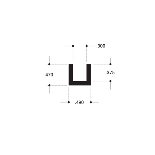 Channelfor 3280 Wood End Showcase - Brite Anodized 144" Length