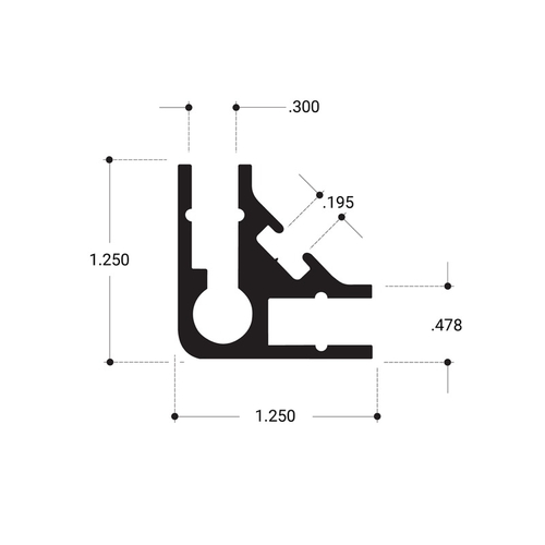 Aluminum Extrusion Brite Anodized 144" Length