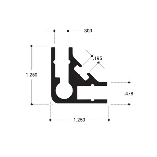 Aluminum Extrusion Dark Black/Bronze Anodized 144" Length