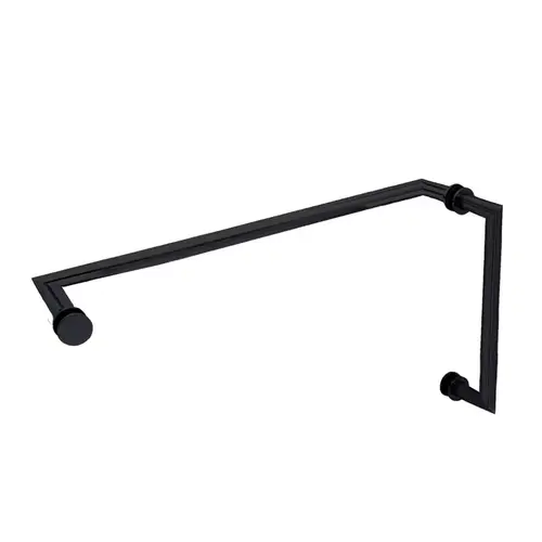 6" x 18" Mitered Pull/Towel Bar Combo with Washers for 1/4" to 1/2" Glass - Matte Black