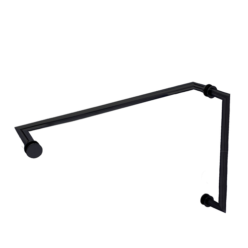 8" x 18" Mitered Pull/Towel Bar Combo - Matte Black