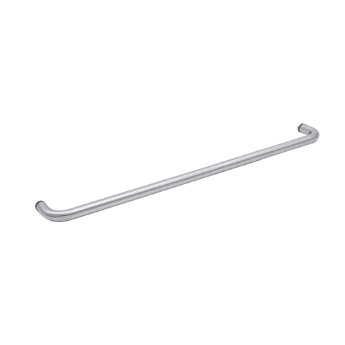 20" Tubular Towel Bar Single-Sided No Washers for 1/4" to 1/2" Glass - Brushed Nickel