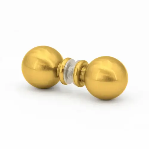 Back-to-Back Spherical Knob - Satin Brass