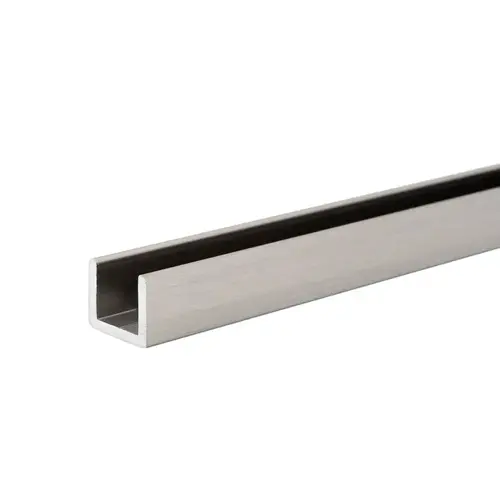 3/8" Low Profile U-Channel for 1/2" Glass - Brushed Nickel  72" Length