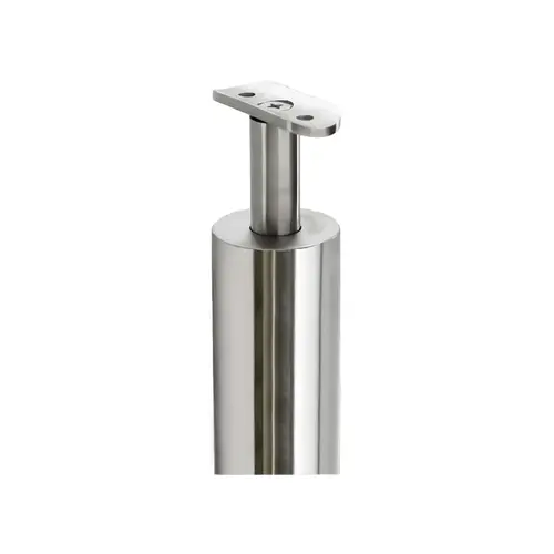 F1 Series Guardrail Post 1.9" Diameter Round 54" Tall Blank Post with Fixed Saddle - Polished Stainless