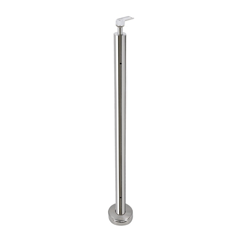 F1 Series Guardrail Post 1.9" Diameter Round 135 Degree - Corner Post - Polished Stainless