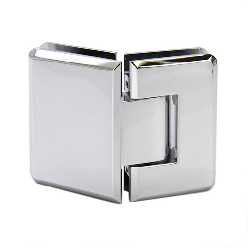 Preston Beveled Glass To Glass 135 Degree Hinge - Polished Chrome