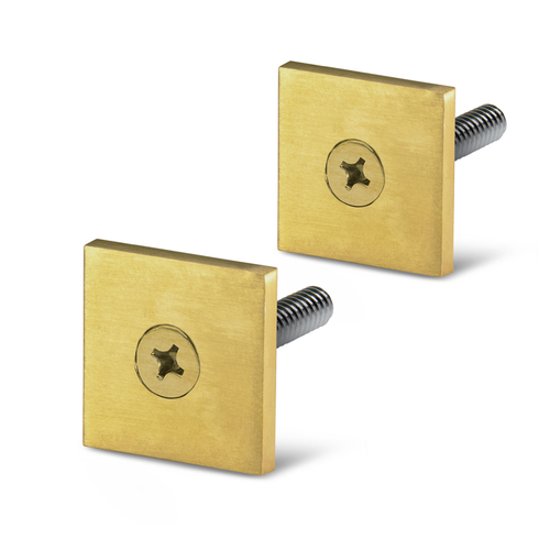 Square Low Profile End Caps for Single Sided Square Towel Bars - Satin Brass - pack of 2