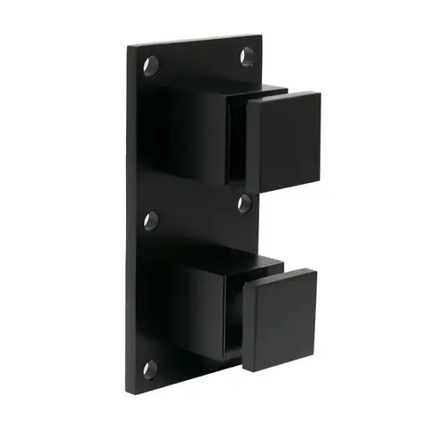 Glass Rail Standoffs 2" Square With Mounting Plate Matte Black