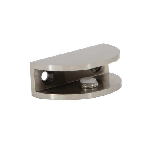 Rounded Wall Mount Shelf Clamp 1-1/8" x 1" - Brushed Nickel