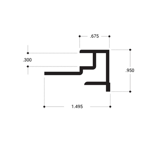 Mirror Frame Extrusion 11/16" Face Clear Anodized 144" Length