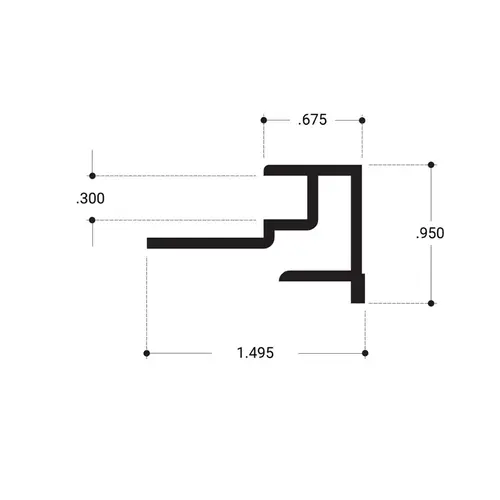 Mirror Frame Extrusion 11/16" Face Brite Anodized 144" Length