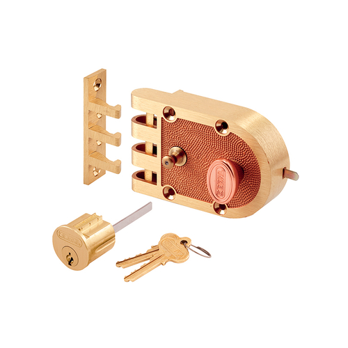 Single Cylinder Deadbolt Brass Slam Lock With Flat And Angle Strikes