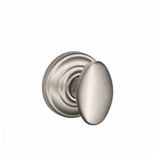 Siena Knob with Andover Rose Passage Lock with 16080 Latch and 10027 Strike Satin Nickel Finish