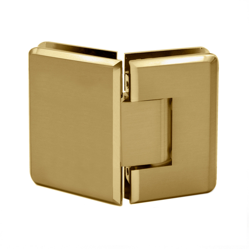 Preston Beveled Glass To Glass 135 Degree Hinge - Satin Brass