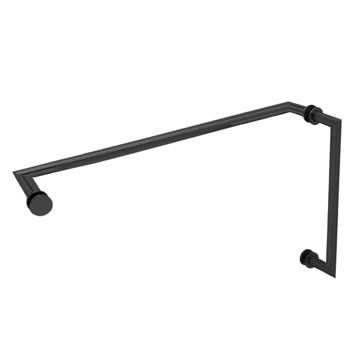 8" x 24" Mitered Pull/Towel Bar Combo - Matte Black