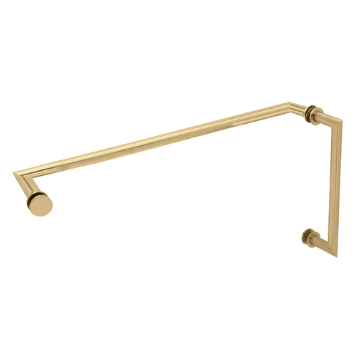 6" x 24" Mitered Pull/Towel Bar Combo - Satin Brass