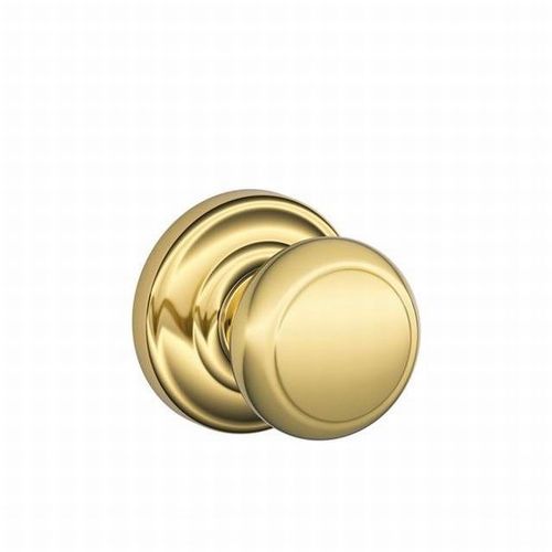 Andover Knob with Andover Rose Half Dummy Bright Brass Finish