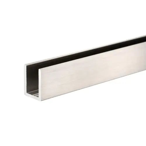 Classic U-Channel 3/8" Glass - Brite Brushed Nickel  18" Length