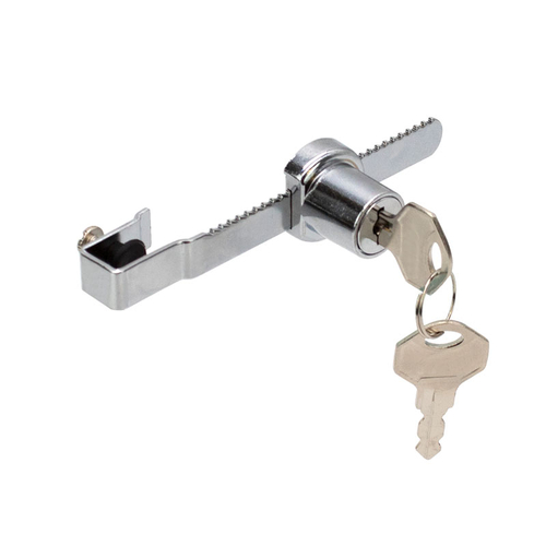 Sliding Glass Door Lock Fits up to 1/4" Glass Random Keys - Chrome