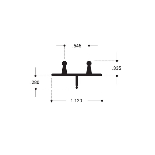 Showcase Track InsertAluminum Extrusion - Clear Anodized  48" Stock Length - pack of 3