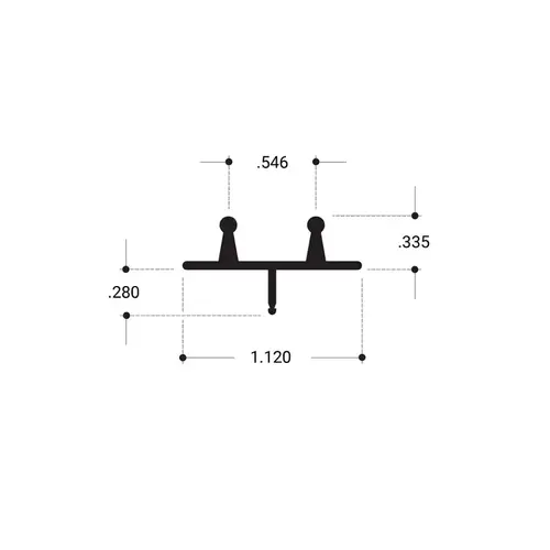 Showcase Track Insert Aluminum Extrusion - Brite Anodized 144" Length