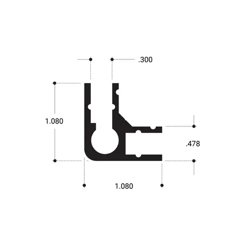 Showcase Vertical Upright Extrusion- Clear Anodized  36" Stock Length - pack of 4