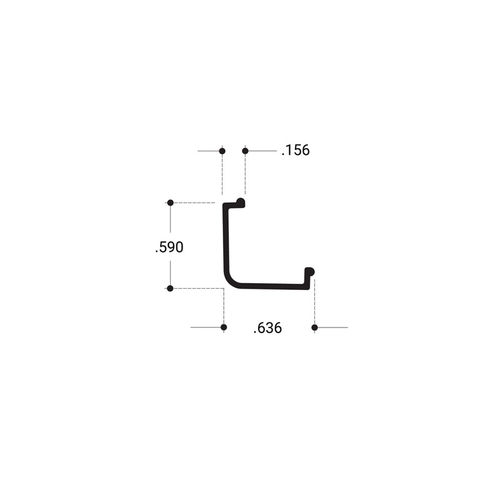 Showcase Vertical Snap-inAluminum Extrusion - Clear Anodized 144" Length - pack of 10