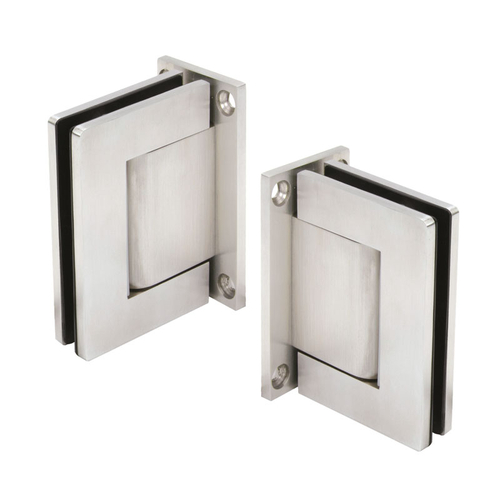 Panorama Series Self Closing Hydraulic Hinges - Sold In Pairs - Wall Mount Hold Open - Brushed Stainless