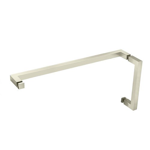 8" X 18" Square Pull / Towel Bar Combo - Polished Nickel