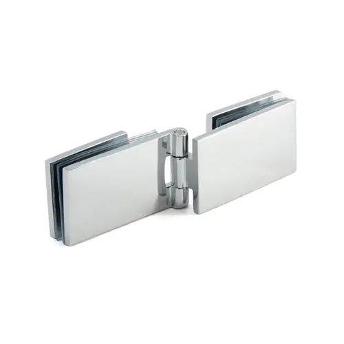 90 Degree Glass-to-Glass Hinges for 1/4" Glass - Chrome