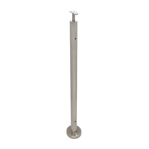 F1 Series Guardrail Post 1.9" Diameter Round - End Post - Brushed Stainless