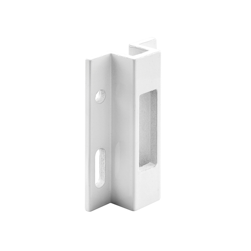 White Extruded Aluminum Sliding Door Lock Keeper (Single Pack)