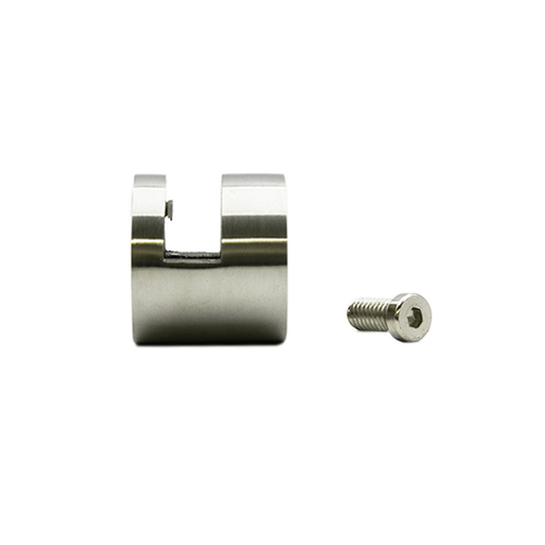 Edge Grip for 1/4" Glass 1-1/4" x 1-1/16" - Brushed Stainless