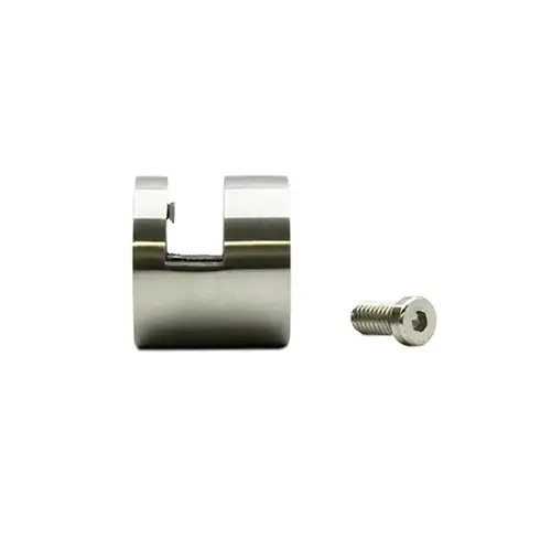 Edge Grip for 1/2" Glass 1-1/4" x 1-3/16" - Brushed Stainless