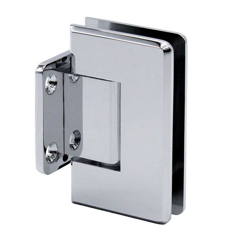 Preston Adjustable Beveled Wall Mount Hinge Short Back Plate - Polished Chrome