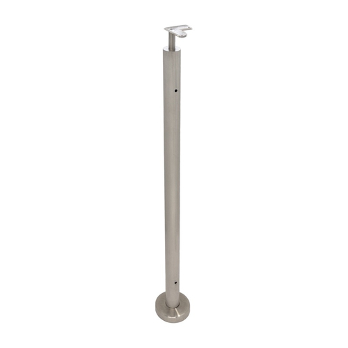 F1 Series Guardrail Post 1.9" Diameter Round 90 Degree - Corner Post - Brushed Stainless