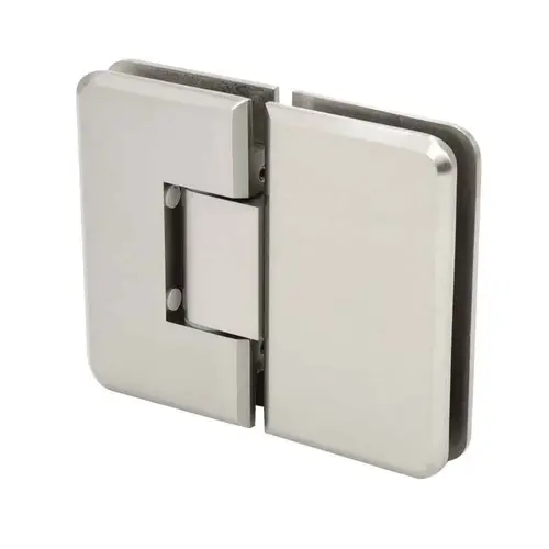 Pasadena HD Beveled Glass To Glass 180 Degree Hinge - Brushed Nickel