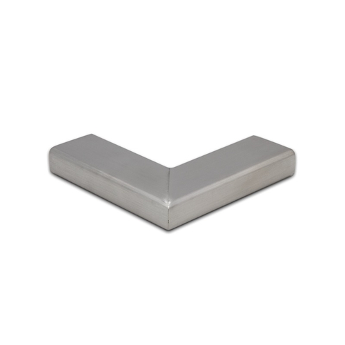 Horizontal 90 Degree Corner For 1" x 2" Rectangular Rail - Brushed Stainless