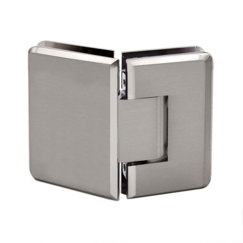 Preston Beveled 5 Degree Positive Close Glass To Glass 135 Degree Hinge - Brushed Nickel