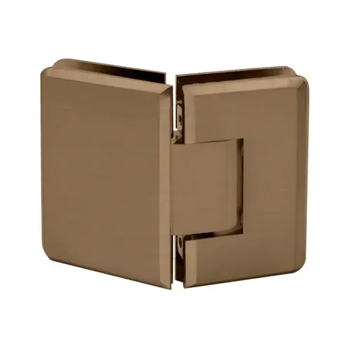 Preston Series 135 Degree Adjustable Glass-to-Glass Hinge for 3/8" to 1/2" Glass - Brushed Bronze