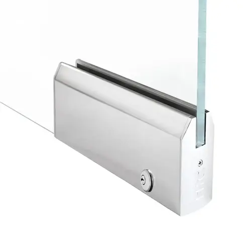 FHC PR4T34PSL 4" Tapered 12" Patch Rail With Lock For 3/4" Glass - Polished Stainless