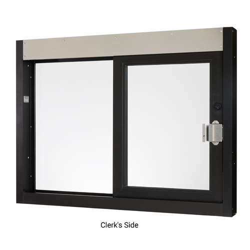 Self-Close Window 0X - 48" x 36" - 1/4" Tempered Glass - Dark Black/Bronze Anodized